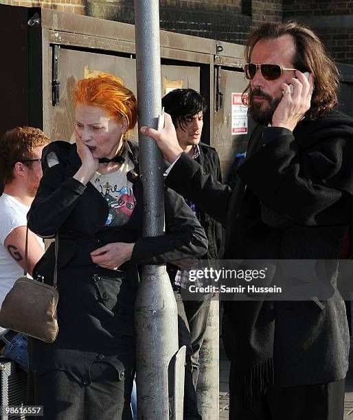 Andreas Kronthaler and Vivienne Westwood leave the wake following the funeral of Malcolm McLaren on April 22, 2010 in London, England. The man, often...