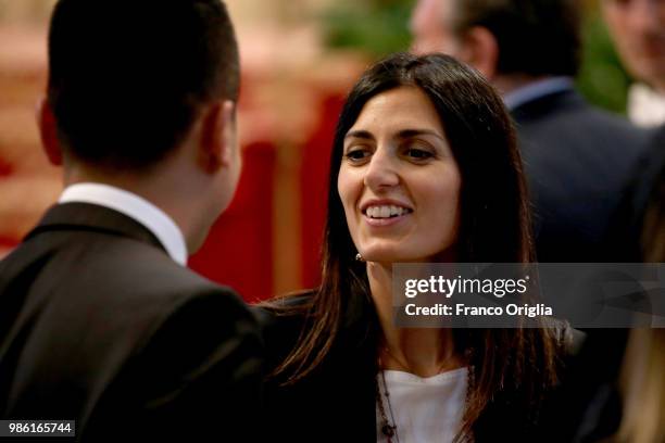 Deputy Prime Minister of Italy and Minister of Economic Development, Labour and Social Policies Luigi Di Maio meets Mayor if Rome Virginia Raggi...