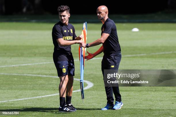 New head coach Miguel Cardoso and his assitant coach Joao Fonseca of Nantes during the Training Session of Nantes FC on June 28, 2018 in Nantes,...