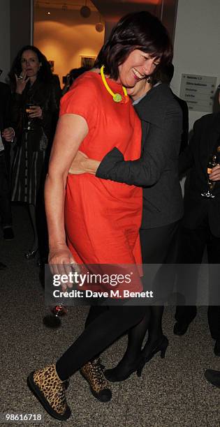 Janet Street-Porter and Tracey Emin attend the Art Plus Music Party, at the Whitechapel Gallery on April 22, 2010 in London, England.