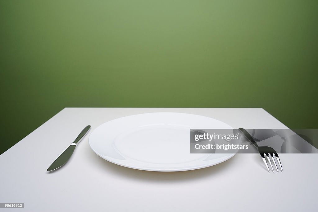 Blank plate on a table