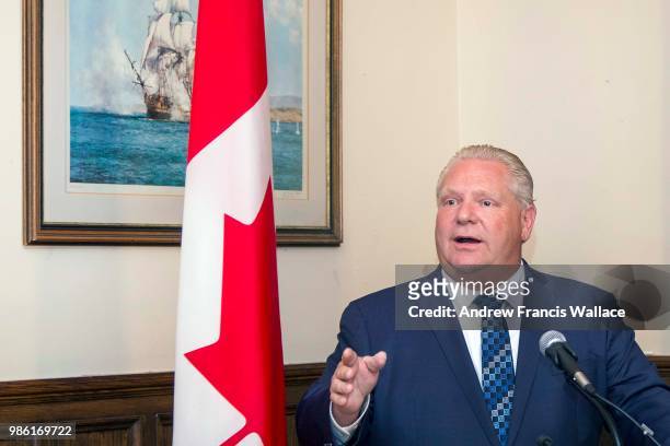 Ontario Premier-designate Doug Ford speaks at the Canadian Forces College.