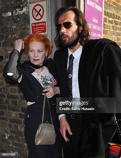 Andreas Kronthaler and Vivienne Westwood leave the wake following the funeral of Malcolm McLaren on April 22, 2010 in London, England. The man, often...