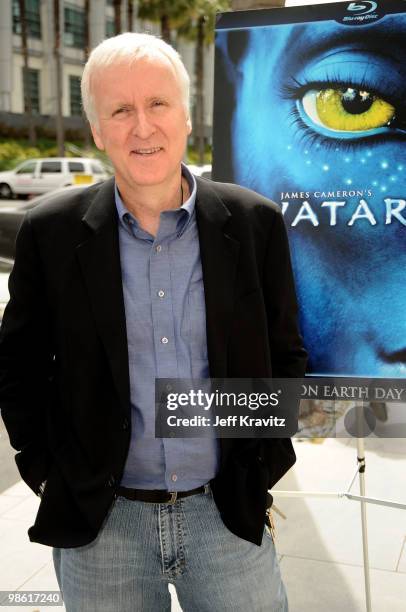 Director James Cameron plants first tree in North America symbolizing the one million tree initiative on behalf of the "Avatar" Blu-ray disc and DVD...
