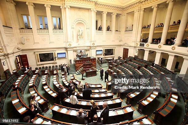 The Chamber at the Belgian Federal Parliament on April 22, 2010 in Brussels, Belgium. The Belgian government has effectively collapsed because the...
