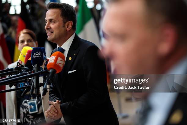 Luxembourg's Prime Minister Xavier Bettel arrives at the Council of the European Union on the first day of the European Council leaders' summit on...