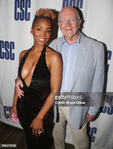 Anika Noni Rose and Director John Doyle pose at the opening night after party for the CSC Production of "Carmen Jones" at Penny Farthing NYC on June...
