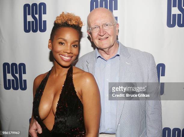 Anika Noni Rose and Director John Doyle pose at the opening night after party for the CSC Production of "Carmen Jones" at Penny Farthing NYC on June...