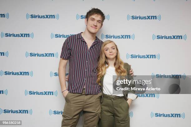 Comedian Bo Burnham and actress Elsie Fisher visit SiriusXM Studios on June 28, 2018 in New York City.