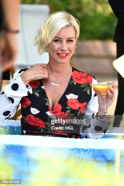 Denise Van Outen seen filming at the ITV Studios on June 28, 2018 in London, England.