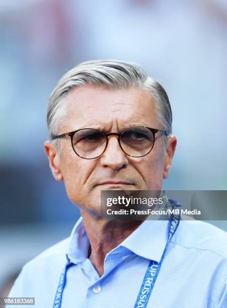 Adam Nawalka, Manager of Poland during the 2018 FIFA World Cup Russia group H match between Japan and Poland at Volgograd Arena on June 28, 2018 in...