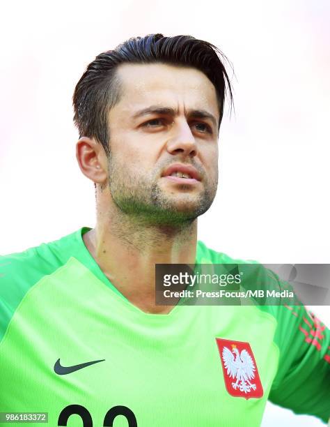Lukasz Fabianski of Poland during the 2018 FIFA World Cup Russia group H match between Japan and Poland at Volgograd Arena on June 28, 2018 in...