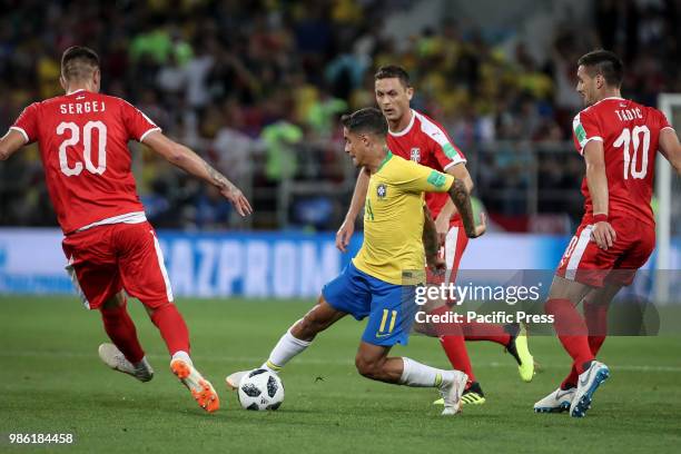 Philippe Coutinho of Brazil during the match between Serbia and Brazil valid for the third round of group E of the 2018 World Cup, held at the...