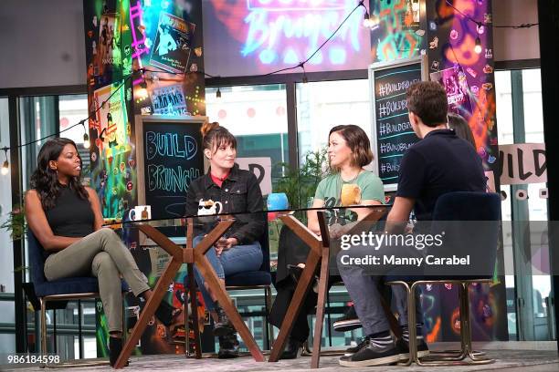 Brittany Jones-Cooper, Shannon Coffey, Kay Cannon, Ali Kolbert and Lukas Thimm attend the 'Build Brunch' at Build Studio on June 28, 2018 in New York...
