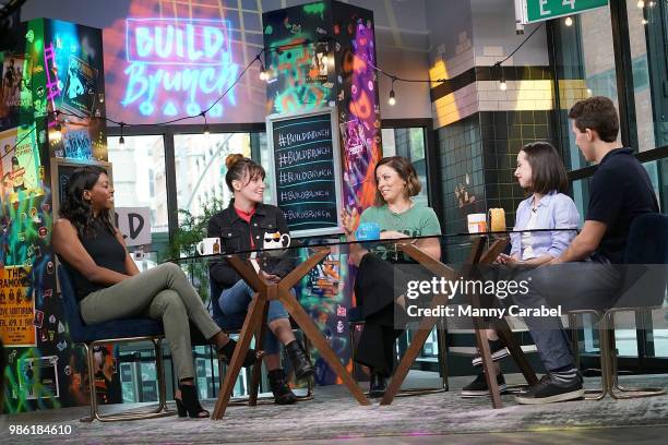 Brittany Jones-Cooper, Shannon Coffey, Kay Cannon, Ali Kolbert and Lukas Thimm attend the 'Build Brunch' at Build Studio on June 28, 2018 in New York...