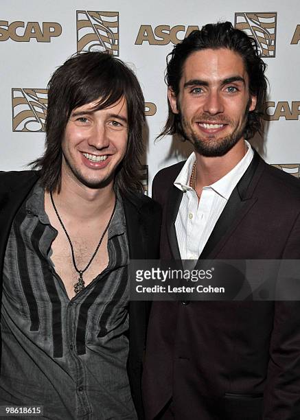 Musicians Nick Wheeler and Tyson Ritter of The All-American Rejects arrive at the 27th Annual ASCAP Pop Music Awards held at the Renaissance...