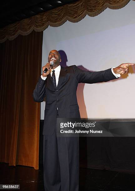 Personality and former NBA player John Salley hosts the Jordan Brand Classic awards dinner at The Edison Ballroom on April 16, 2010 in New York City.