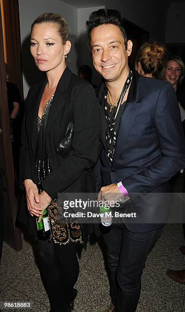 Kate Moss and Jamie Hince attend the Art Plus Music Party, at the Whitechapel Gallery on April 22, 2010 in London, England.