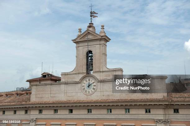 Palazzo Montecitorio headquarters of the Chamber of Deputies of the Italian Republic and the Italian Parliament meeting in common session ; It...