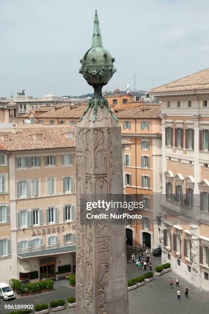 Palazzo Montecitorio with the Obelisk of Psammetico II in Piazza del Parlamento where the Chamber of Deputies of the Italian Republic and the Italian...