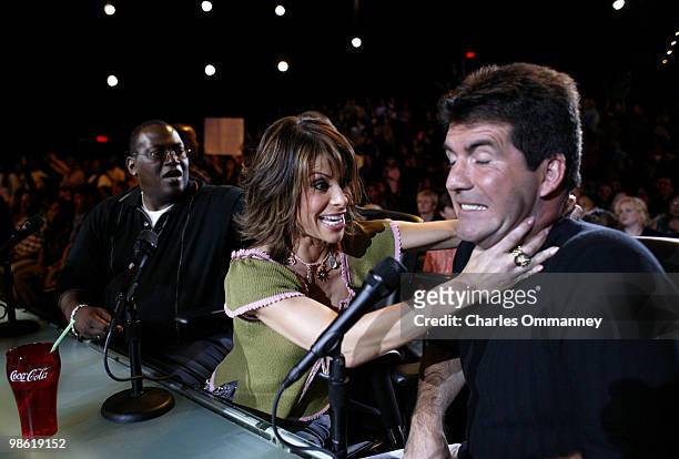 Behind the scenes during the making of American Idol's season 2 finale on May 21, 2003 at the Universal Amphitheatre in Burbank, California. Judges...