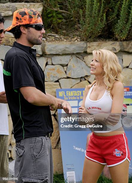 Actor Brody Jenner and guest attend The Ryan Sheckler X Games Celebrity Skins Classic at Trump National Golf Club on July 29, 2008 in Rancho Palos...
