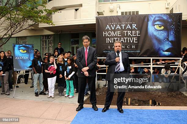 Fox Film Entertainment co- Chairmen and CEO's Tom Rothman and Jim Gianopulos attend the 20th Century Fox & Earth Day Network's "Avatar" Tree Planting...