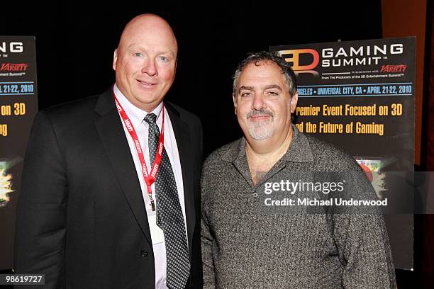 Of Unicomm John Golicz and producer Jon Landau attend the Variety 3D Game Summit attend the Universal Hilton Hotel on April 22, 2010 in Universal...