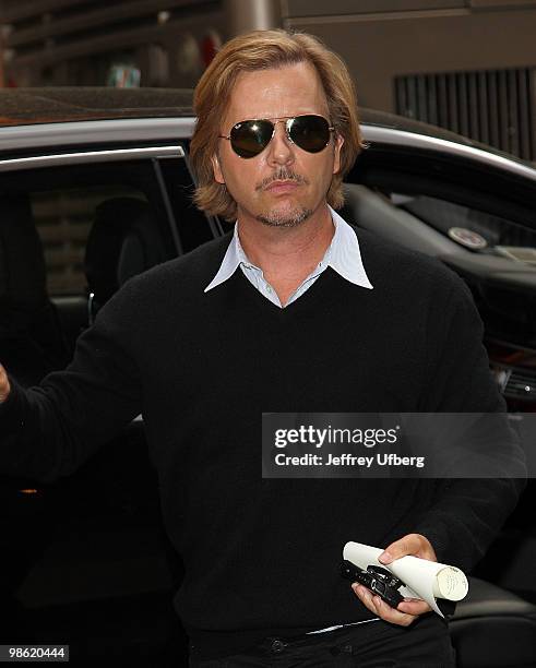 Actor David Spade visits "Late Show With David Letterman" at the Ed Sullivan Theater on April 21, 2010 in New York City.