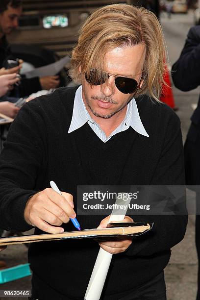 Actor David Spade visits "Late Show With David Letterman" at the Ed Sullivan Theater on April 22, 2010 in New York City.