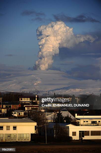 Smoke and ash bellow from Eyjafjallajökull volcano as it is seen from Hella, Iceland, on April 22, 2010. Hundreds of thousands of travellers were...