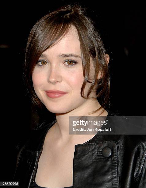 Actress Ellen Page arrives at the "60th Annual Directors Guild of America Awards" at the Hyatt Regency Century Plaza Hotel on January 26, 2008 in...