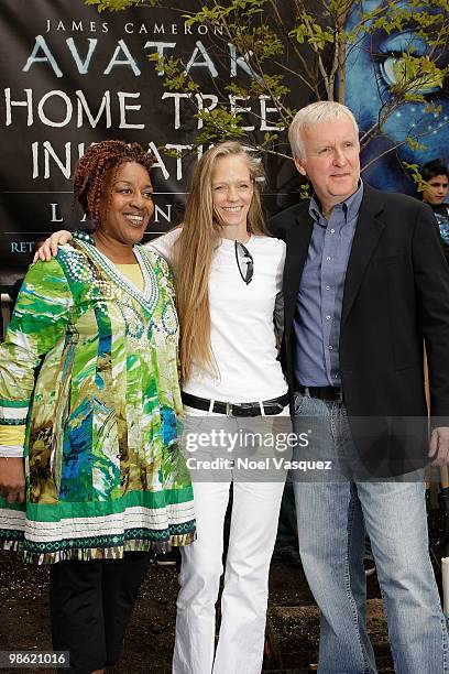 Pounder, Suzy Amis and James Cameron attends the Blu-ray and DVD release of "Avatar" Earth Day tree planting ceremony at Fox Studio Lot on April 22,...