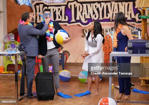 Alan Tacher, Chef Yisus, Francisca Lachapel and Maity Interiano are seen on the set of "Despierta America" at Univision Studios on June 28, 2018 in...