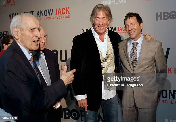 Dr. Jack Kevorkian attends the Detroit premiere of the HBO film "You Don't Know Jack" with his former attorney Geoffrey Fieger and Executive Producer...