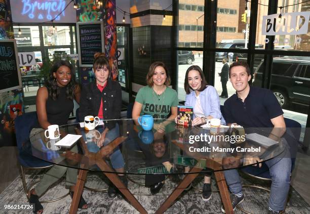 Brittany Jones-Copper, Shannon Coffey, Kay Cannon, Ali Kolbert and Lukas Thimm attend 'Build Brunch' at Build Studio on June 28, 2018 in New York...