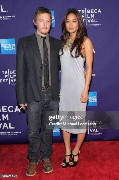 Actor Norman Reedus and model Jarah Mariano attend the premiere of "Meskada" during the 2010 Tribeca Film Festival at the Village East Cinema on...