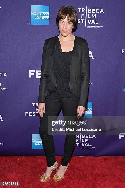 Actress Rebecca Henderson attends the premiere of "Meskada" during the 2010 Tribeca Film Festival at the Village East Cinema on April 22, 2010 in New...