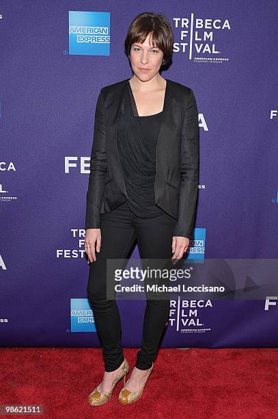 Actress Rebecca Henderson attends the premiere of "Meskada" during the 2010 Tribeca Film Festival at the Village East Cinema on April 22, 2010 in New...