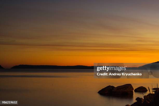 sunset in boka kotorska - boka stock pictures, royalty-free photos & images