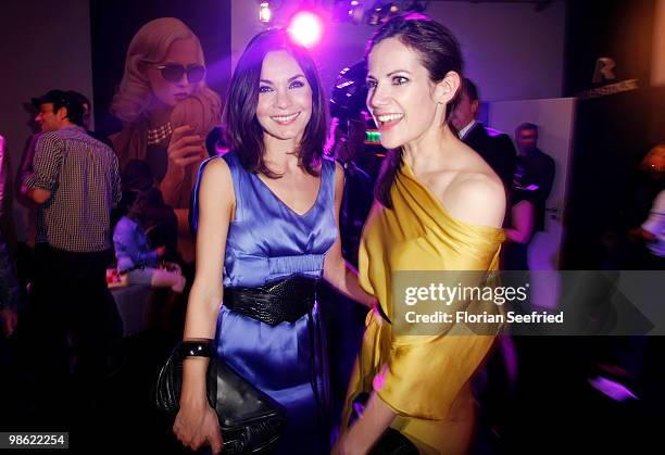 Actress Nadine Warmuth and actress Bettina Zimmermann attend the 'new faces award 2010' at cafe Moskau on April 22, 2010 in Berlin, Germany.