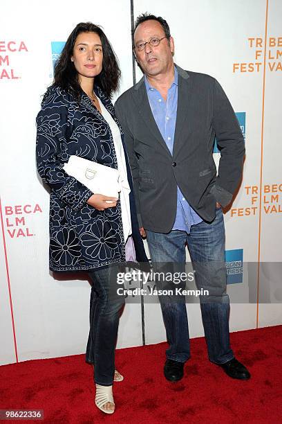 Actor Jean Reno and Zofia Borucka attend the premiere of "My Own Love Song" during the 2010 Tribeca Film Festival at the Tribeca Performing Arts...