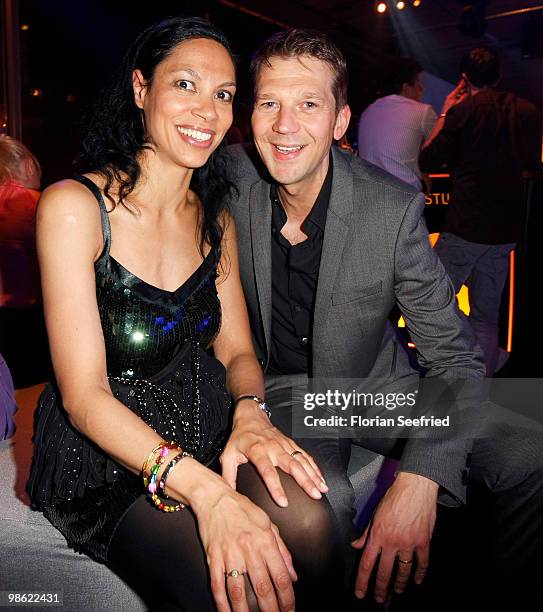 Actress Chantal de Freitas and husband, actor Kai Wiesinger attend the 'new faces award 2010' at cafe Moskau on April 22, 2010 in Berlin, Germany.