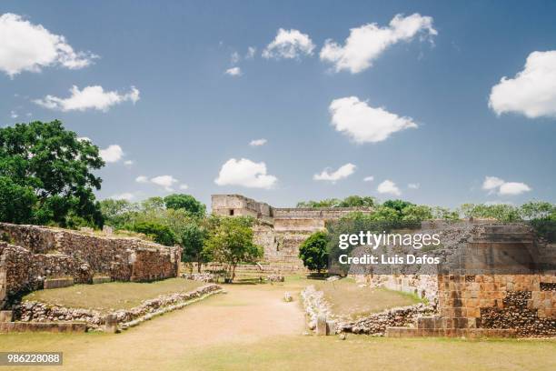 uxmal, ball game court - merida mexico stock pictures, royalty-free photos & images