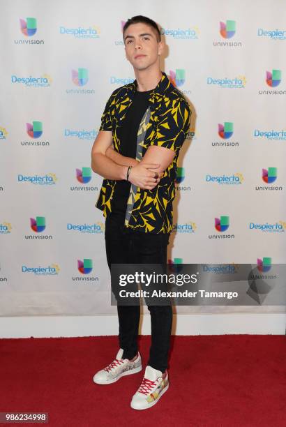 Johann Vera is seen on the set of "Despierta America" at Univision Studios on June 28, 2018 in Miami, Florida.