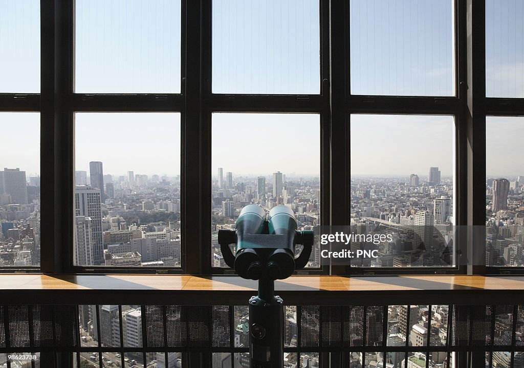 View of Tokyo skyline from observation deck