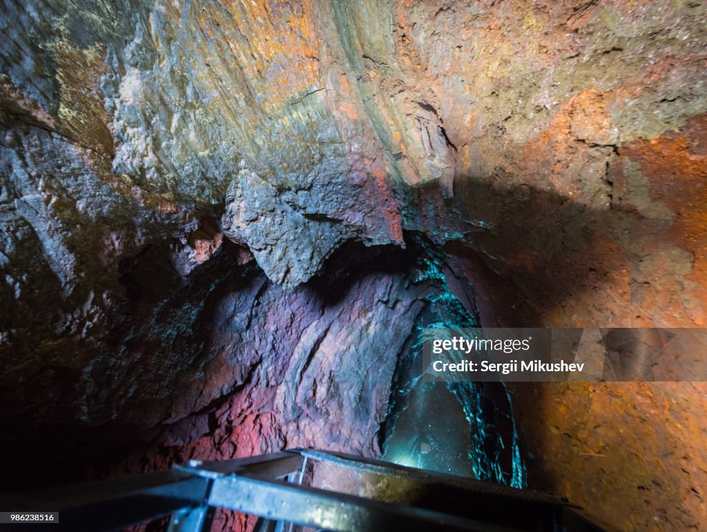 Inside Inactive Volcano Inside The Volcano Thrihnukagigur Magma Chamber Iceland High-Res Stock ...