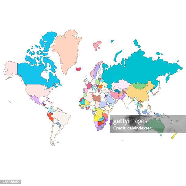 All Countries Graphics 10,650 World Map With Countries Names High Res Vector Graphics - Getty ...