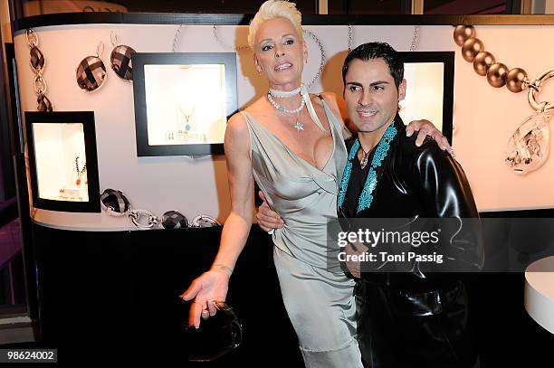 Brigitte Nielsen and husband Mattia Dessi attend the 'New Faces Award 2010' at Cafe Moskau on April 22, 2010 in Berlin, Germany.