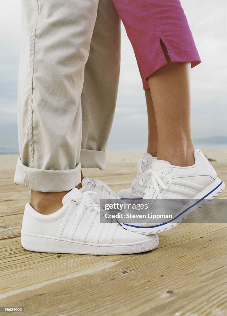Couple playing outdoors